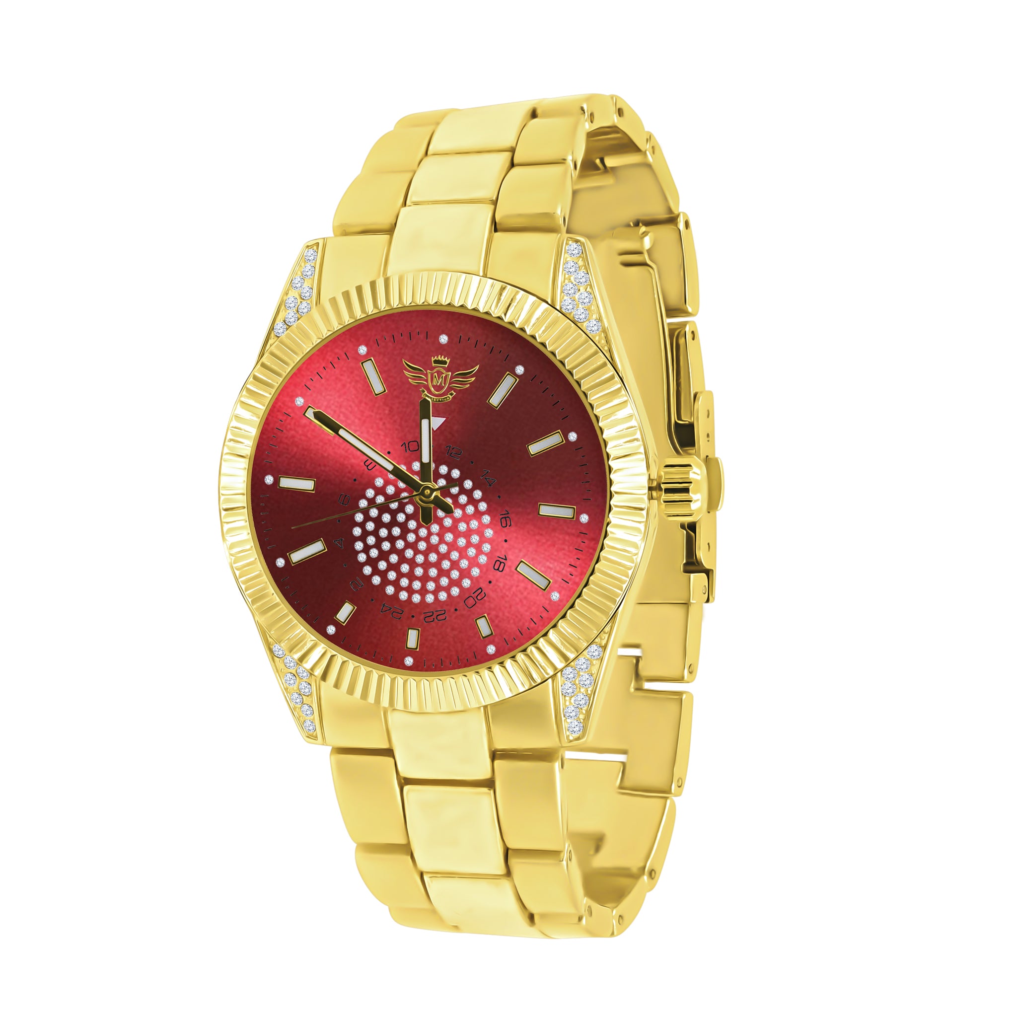 RIDER HIP HOP WATCH I 563046 featuring a bling metal band and prominent hour markers on a stylish dial.